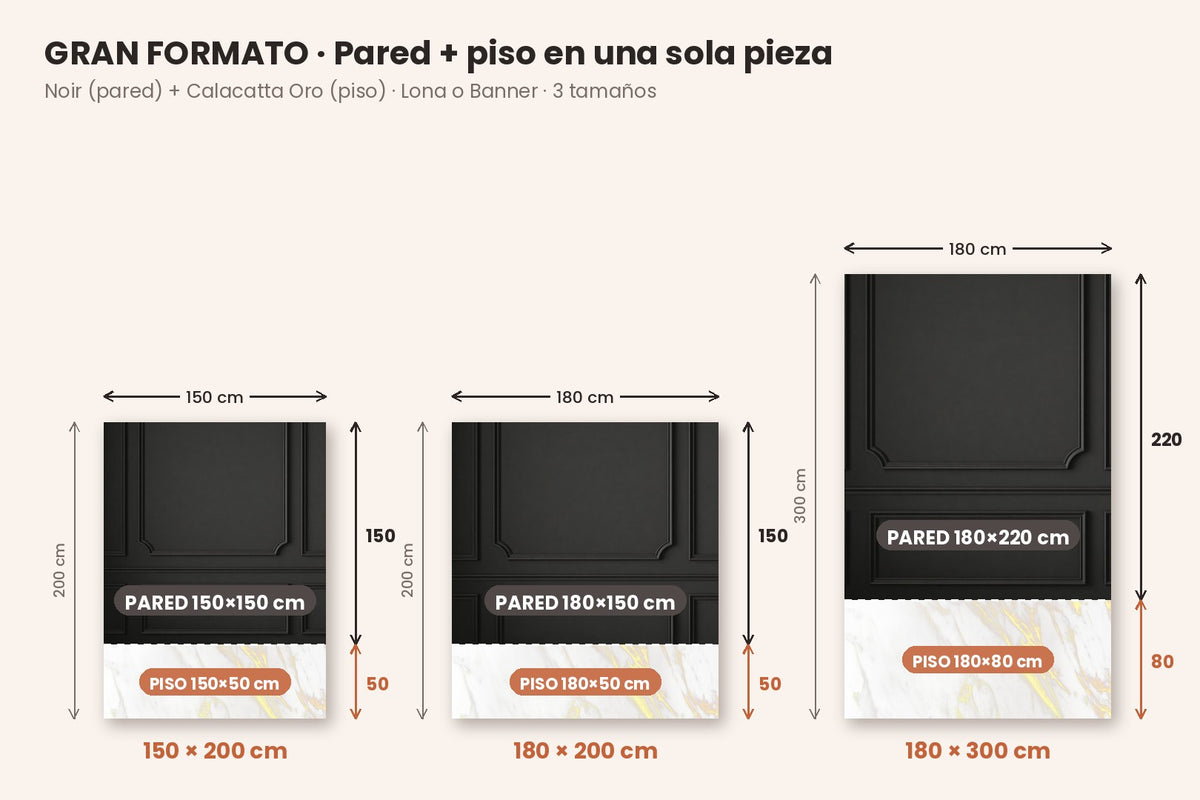 Gran Formato Noir + Calacatta Oro