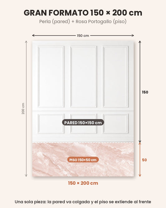 Gran formato Perla + Rosa Portogallo 150 × 200 cm