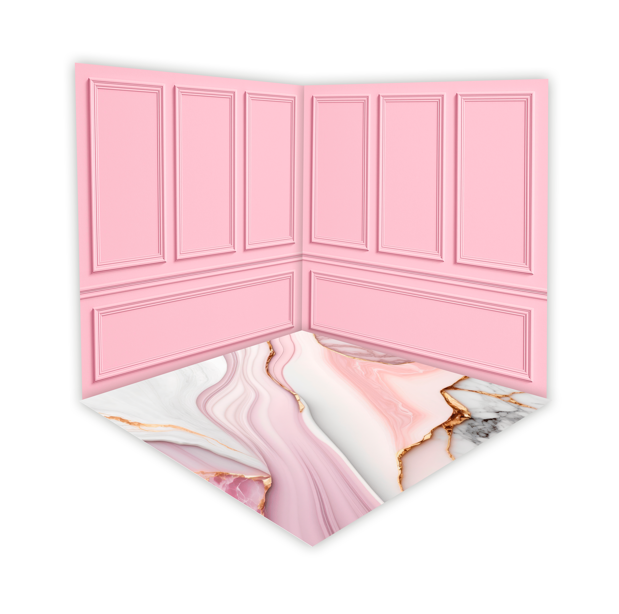 Kit Rosa Pastel Esquinero - 3 Retablos