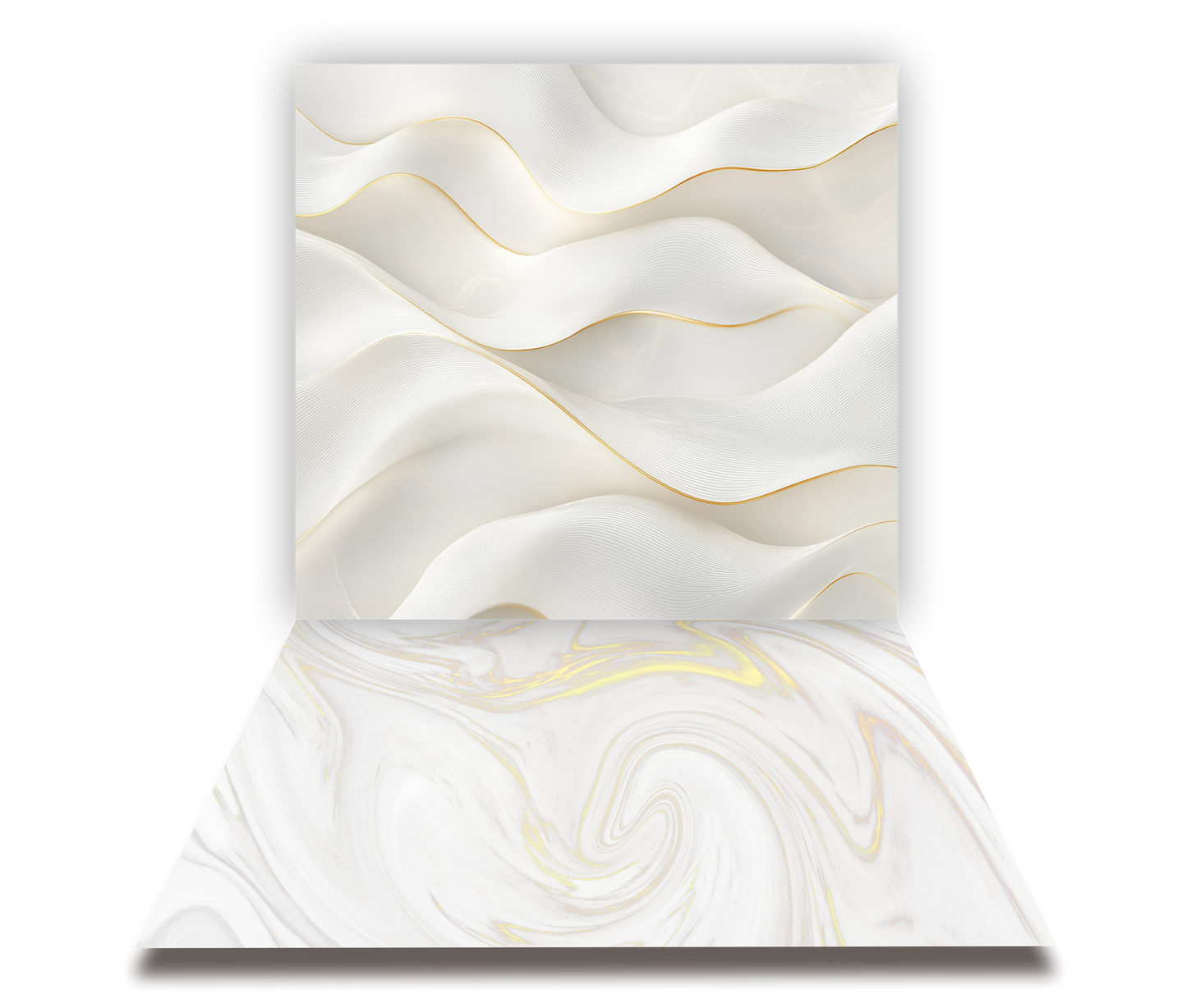 Kit Ondas Blanco Satinado - 2 Retablos