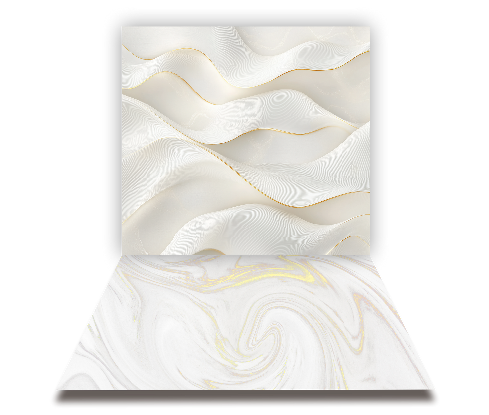 Kit Ondas Blanco Satinado - 2 Retablos