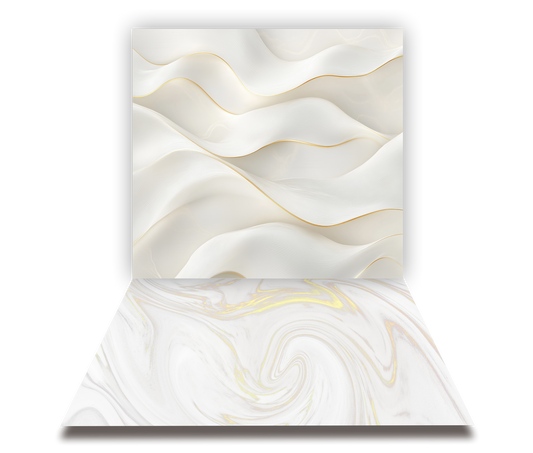 Kit Ondas Blanco Satinado - 2 Retablos