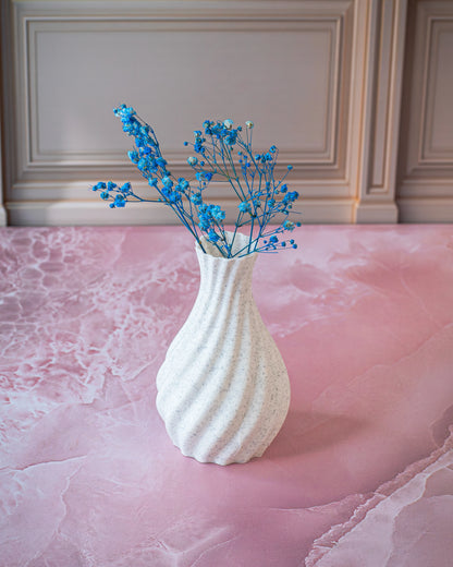 Jarron Decorativo Marmolado (INCLUYE FLORES)
