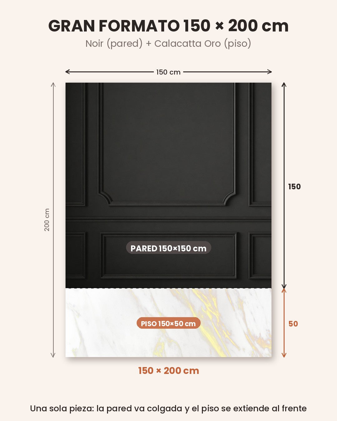 Gran Formato Noir + Calacatta Oro