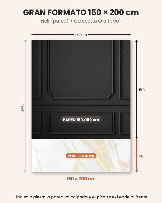Gran Formato Noir + Calacatta Oro