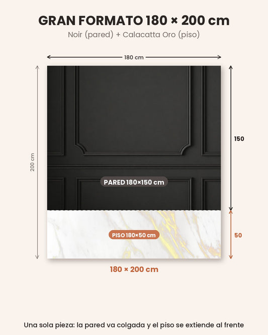 Gran Formato Noir + Calacatta Oro