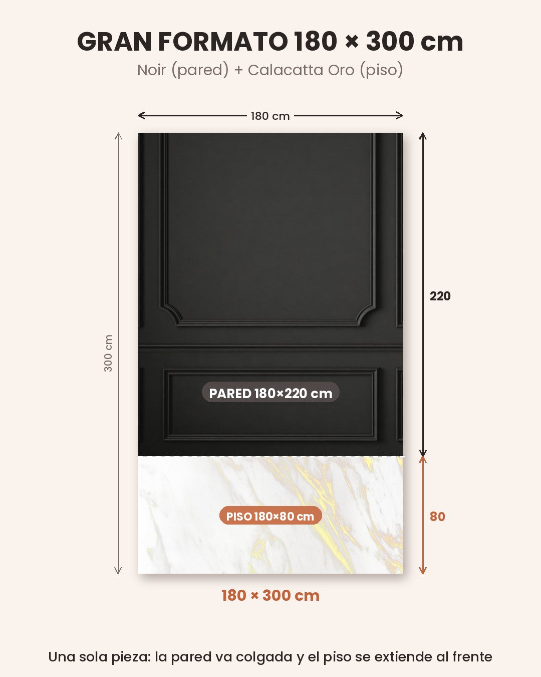 Gran Formato Noir + Calacatta Oro