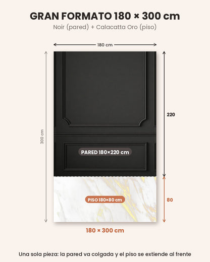 Gran Formato Noir + Calacatta Oro