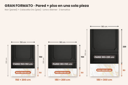 Gran Formato Noir + Calacatta Oro