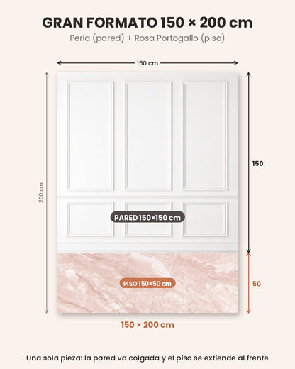 Gran formato Perla + Rosa Portogallo 150 × 200 cm