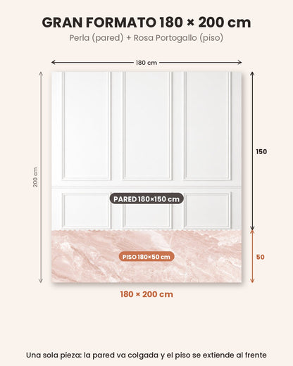 Gran formato Perla + Rosa Portogallo 180 × 200 cm