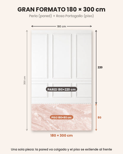 Gran formato Perla + Rosa Portogallo 180 × 300 cm