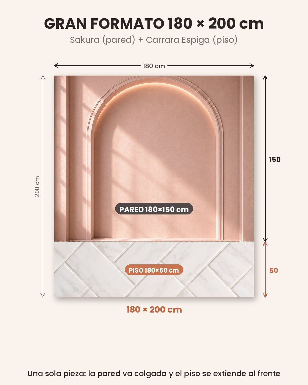 Gran Formato Sakura + Carrara Espiga