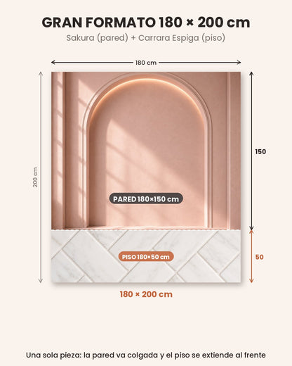Gran Formato Sakura + Carrara Espiga