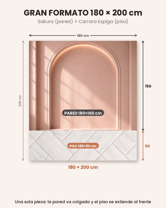Gran Formato Sakura + Carrara Espiga