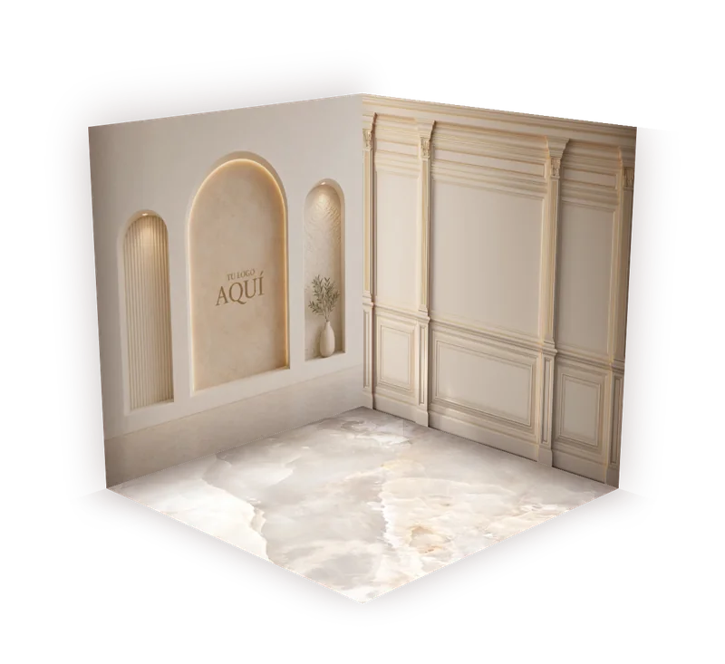 Arcos con tu logo + salón clásico