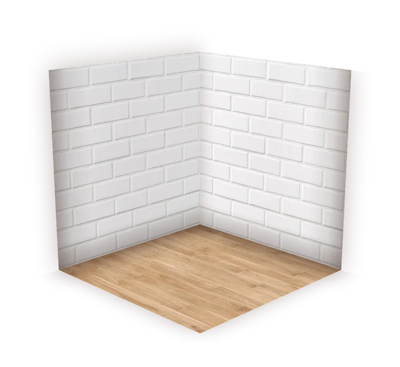 Ladrillo blanco + madera